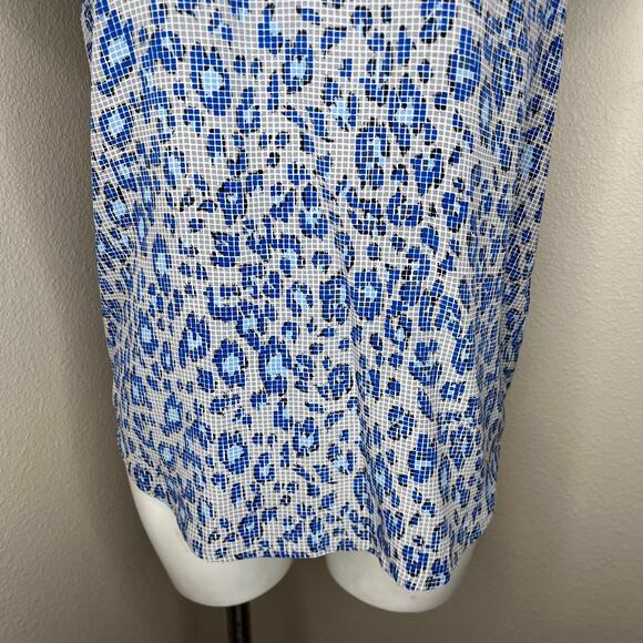 JOIE Lynny Leopard Print Silk Blouse Blue & Black Size Small - Picture 10 of 12